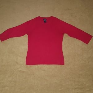 XS GAP 3/4 Crew Neck Red Sweater